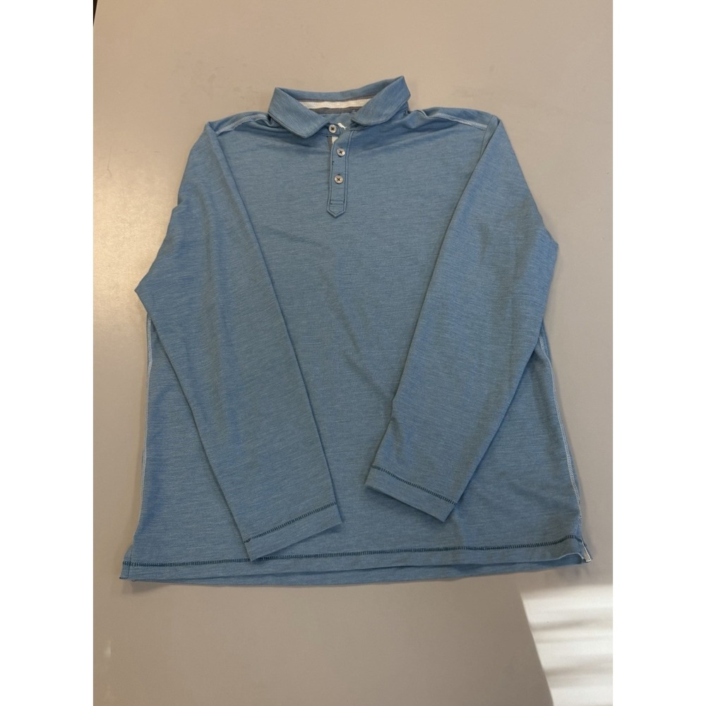 Tommy Bahama Men's LS‎ Blue Polo Shirt Size Size M  Super Comfortable And Cool